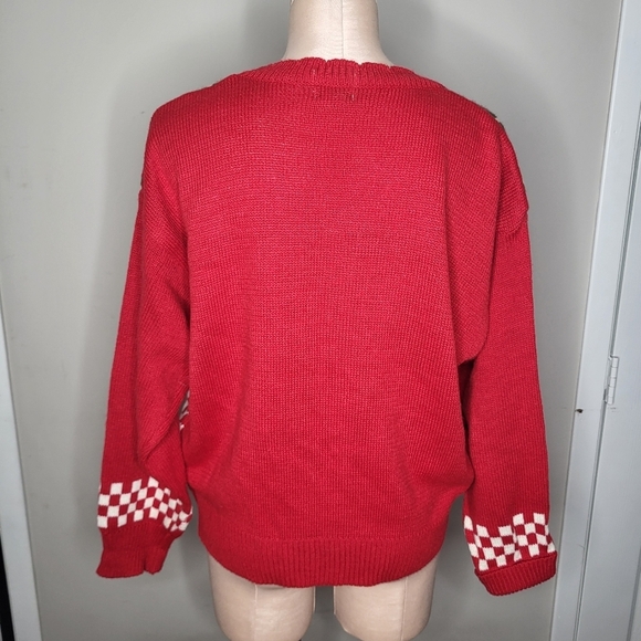 Koret Vintage Womens Cardigan Red Floral 1/4 Button Size Large - Picture 5 of 7